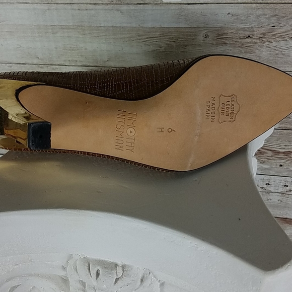 Timothy Hitsman, Camel with gold heels, very classy and elegant, Sz 6M - Picture 4 of 5